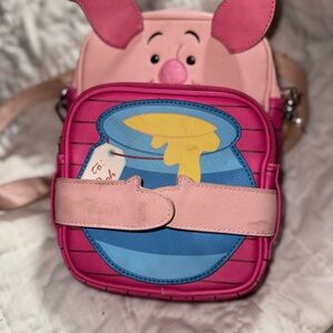 Pink Piglet loungefly Crossbody Bag gently used
